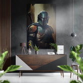 Mandalorian Brushed Aluminum Dibond Wall Art.